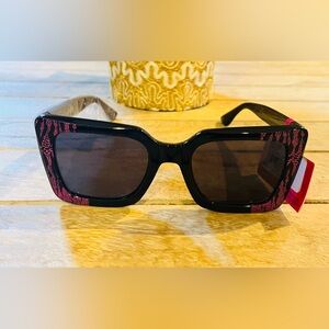 Betsey Johnson Black Sunglasses with Pink Accents
